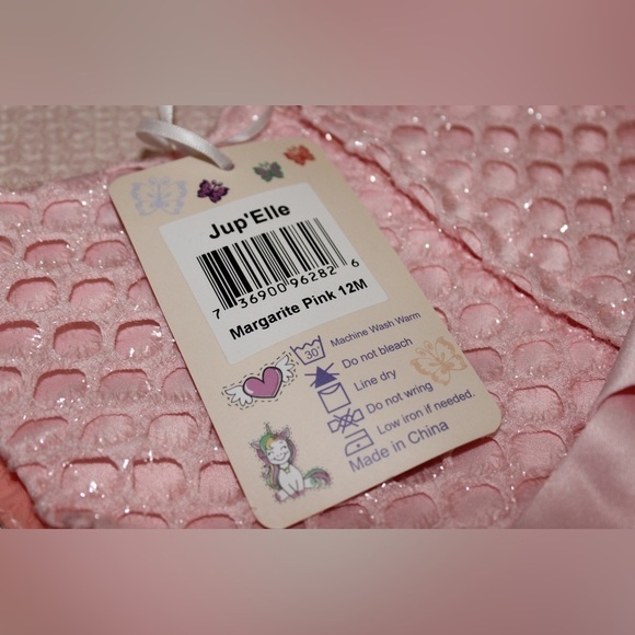 Jup’ Elle Pink 12 months Baby Girl Dress Formal Pageant BRAND NEW Party Dress - Picture 6 of 8